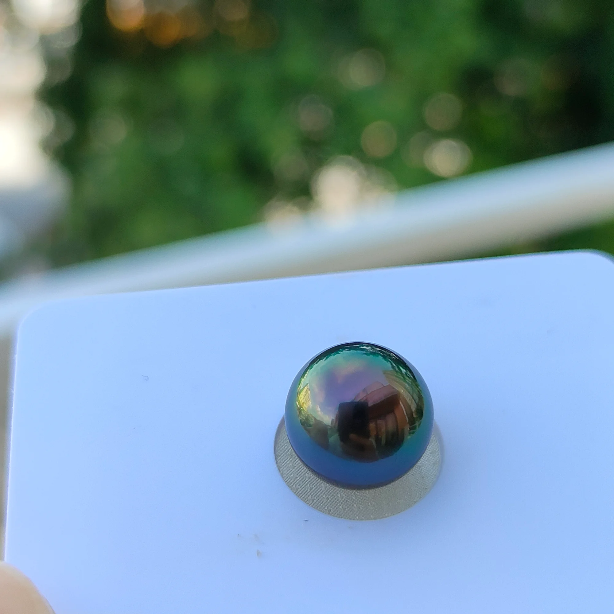 Peacock Green Tahitian Pearl, 9–12 mm — Single Pearl