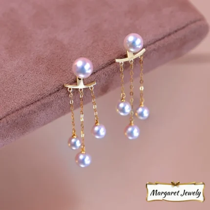 Akoya Convertible Pearl Stud Earrings in 18K Yellow Gold