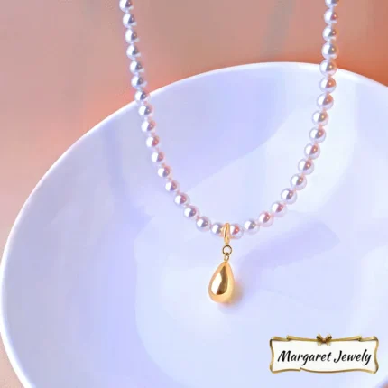 Akoya Baby Pearl Pendant Necklace with Universal Clasp, 18K Yellow Gold