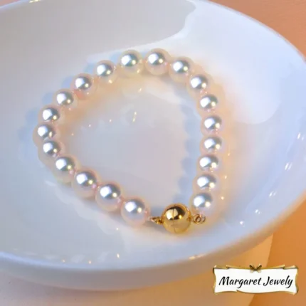 Akoya 6-7mm Full-Pearl Bracelet with 18K Gold Clasp, Excellent Luster